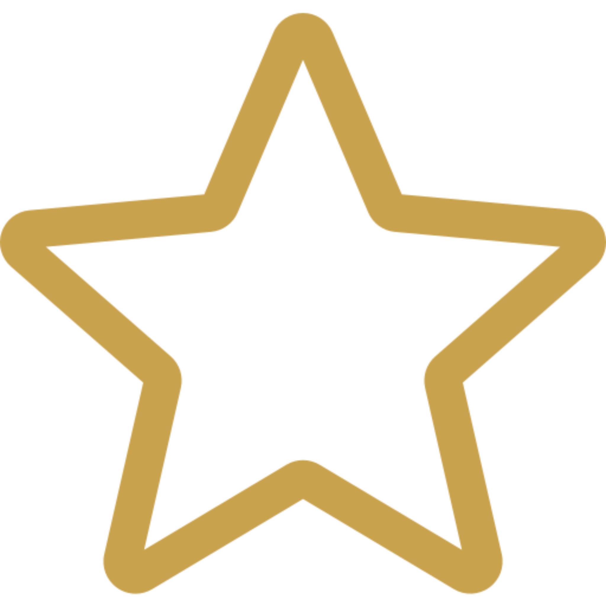 Outlined gold star on black background.
