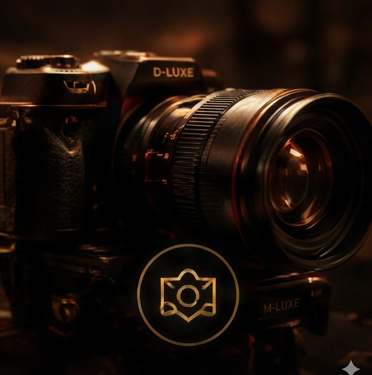 Vintage camera with a prominent lens.