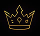 Golden crown icon on black background.