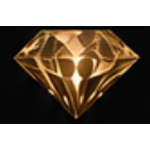 Golden diamond on a black background.