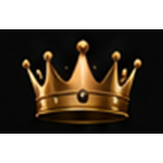 Golden crown on black background.