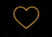 Yellow heart outline on black background.