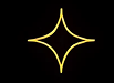 Yellow star shape on black background.