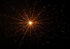 Bright starburst on a dark background.