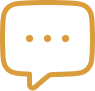 Orange speech bubble with three dots.
