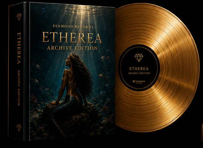 Golden vinyl and album cover, Etherea Archive Edition.